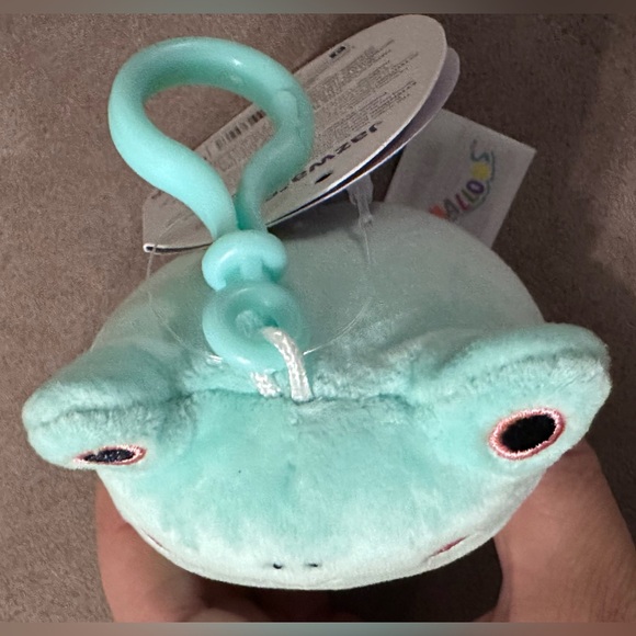 Kellytoy Fritz the Frog Squishmallow Clip-on Backpack Stuffed Plush Toy 5” - Picture 13 of 16